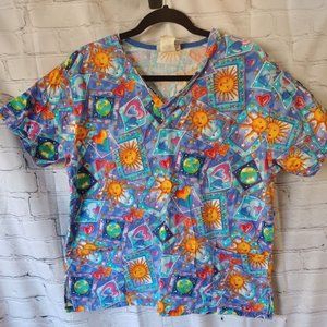 2/$10 WS Fundamentally Cotton Scrub Top—Celestial